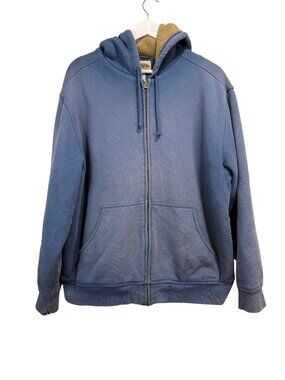 L.L. Bean Katahdin Iron Works Full Zip Hoodie Fleece Lined Faded Vintage Y2K Lg